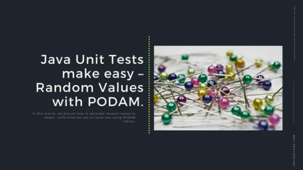 img of Java Unit Tests Made Easy — Random Values with PODAM